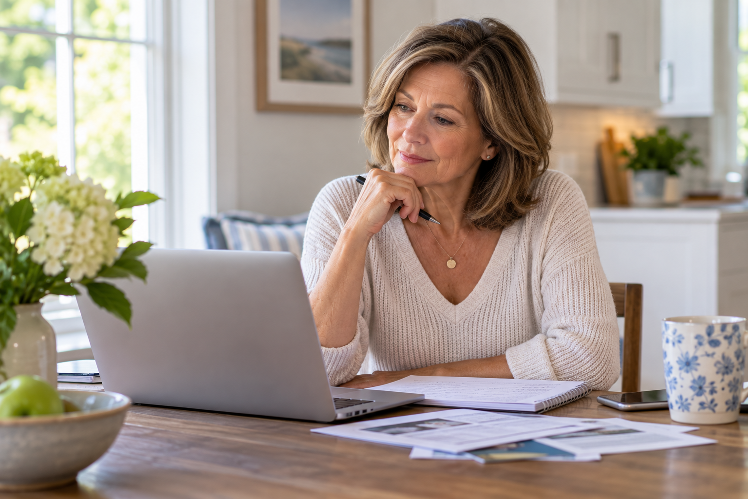 Woman looking at computer